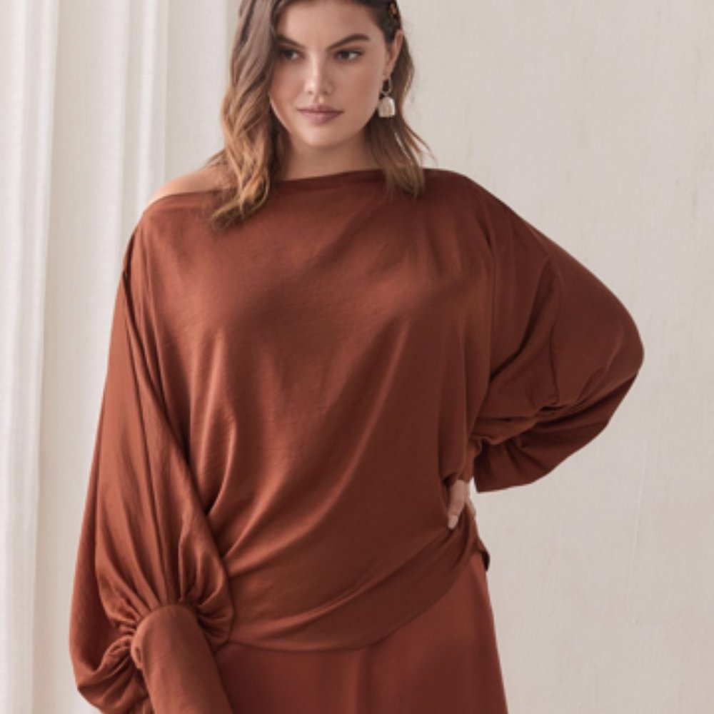 Stunning Balloon Sleeve Off the Shoulder Blouse- NWT- Size 1x - Picture 3 of 6